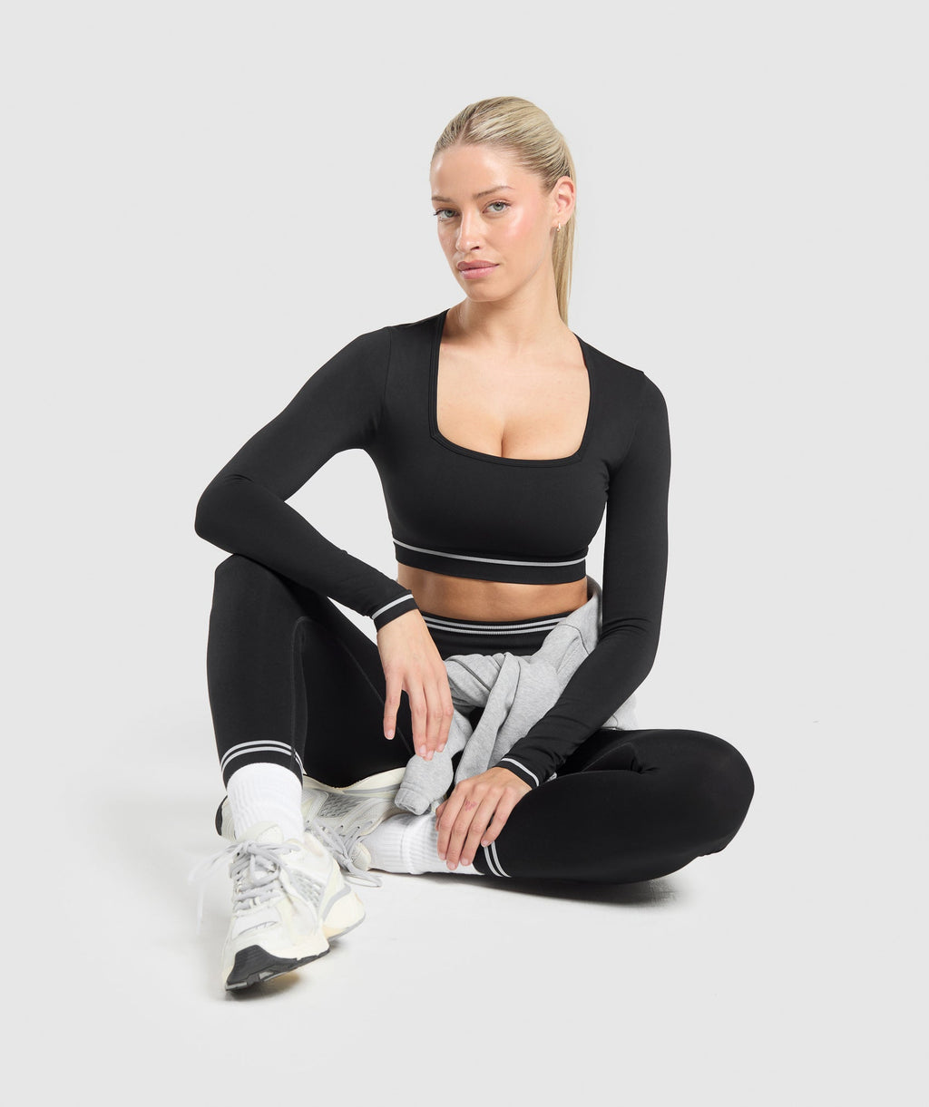 Contrast Seamless Crop Top