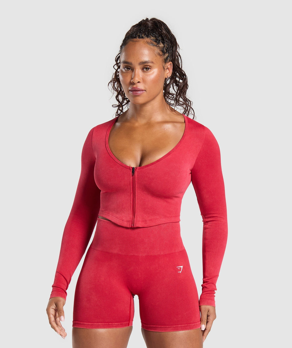 Gains Seamless Washed Zip Up Jacket