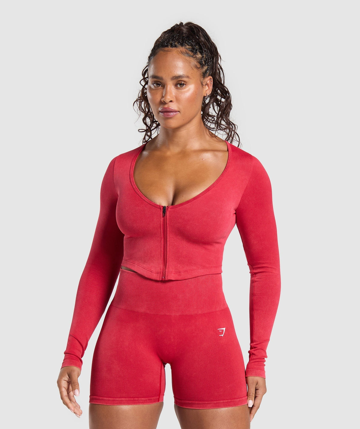 Gains Seamless Washed Zip Up Jacket