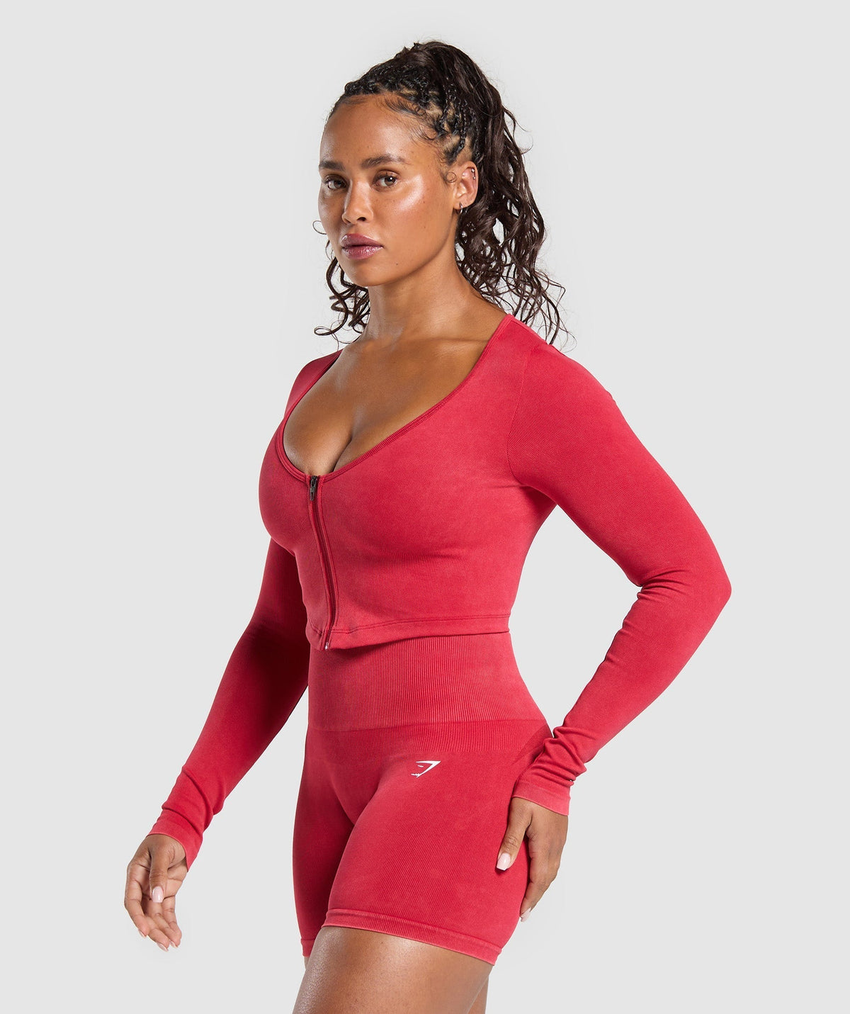 Gains Seamless Washed Zip Up Jacket