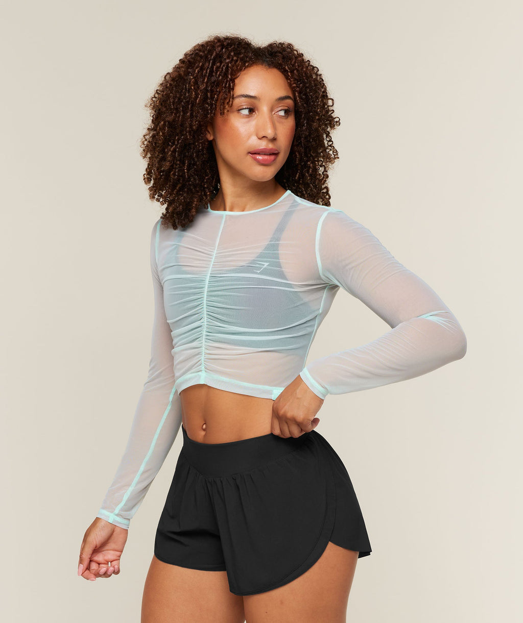 Hybrid Mesh Long Sleeve Top