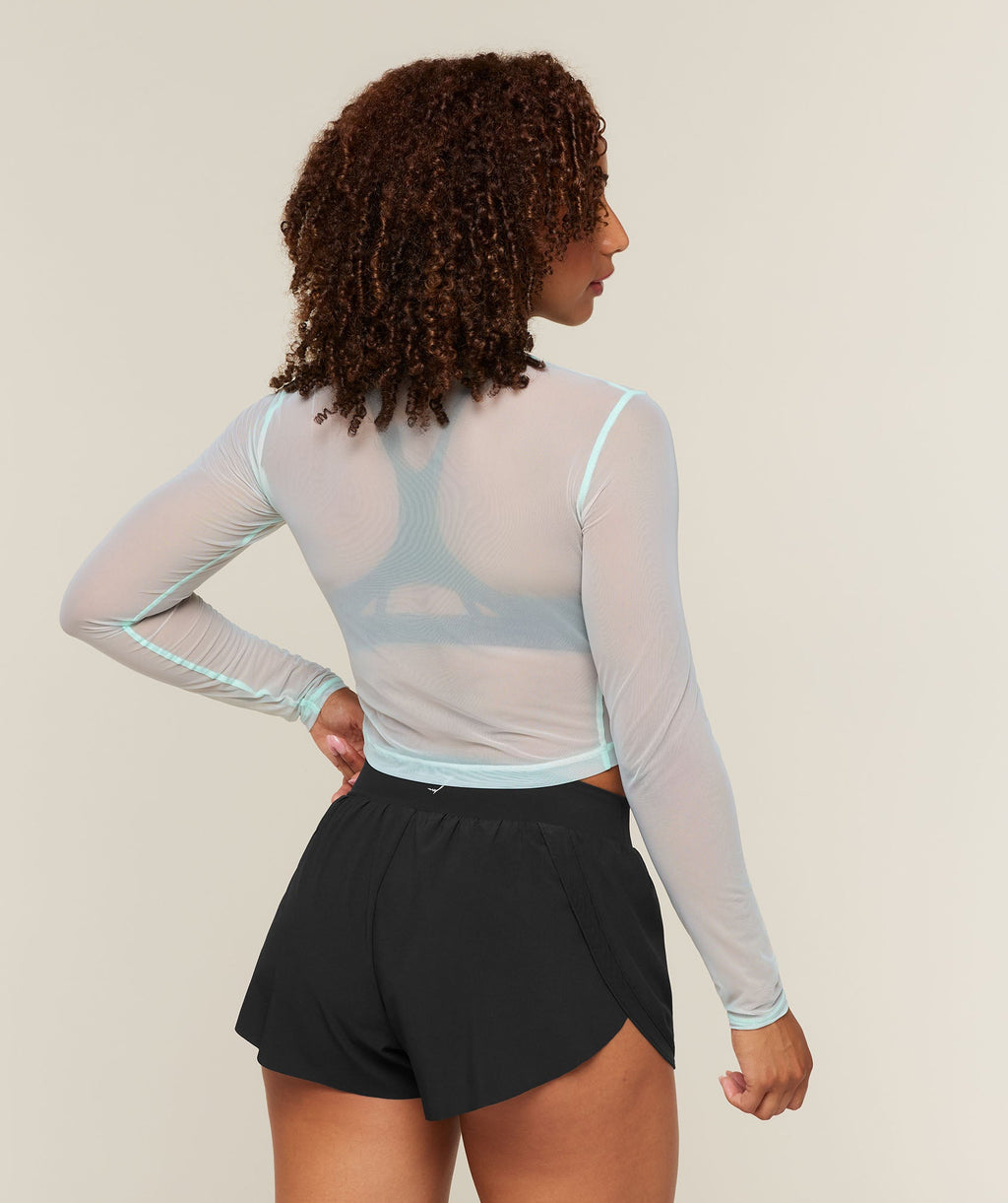 Hybrid Mesh Long Sleeve Top