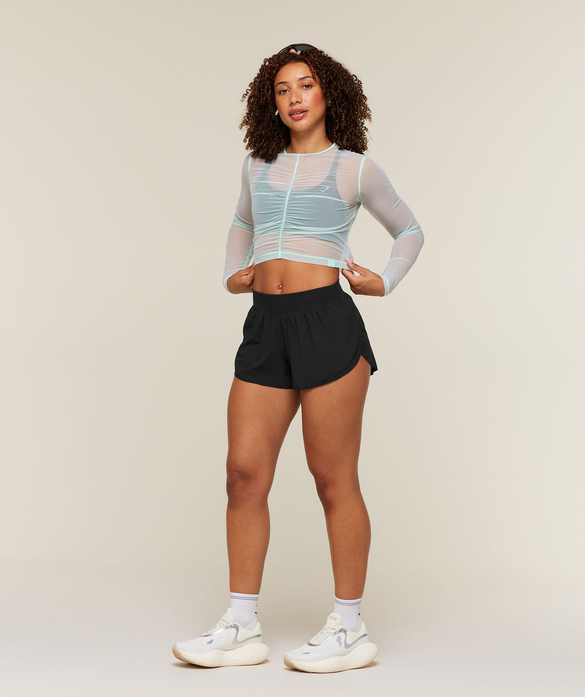 Hybrid Mesh Long Sleeve Top