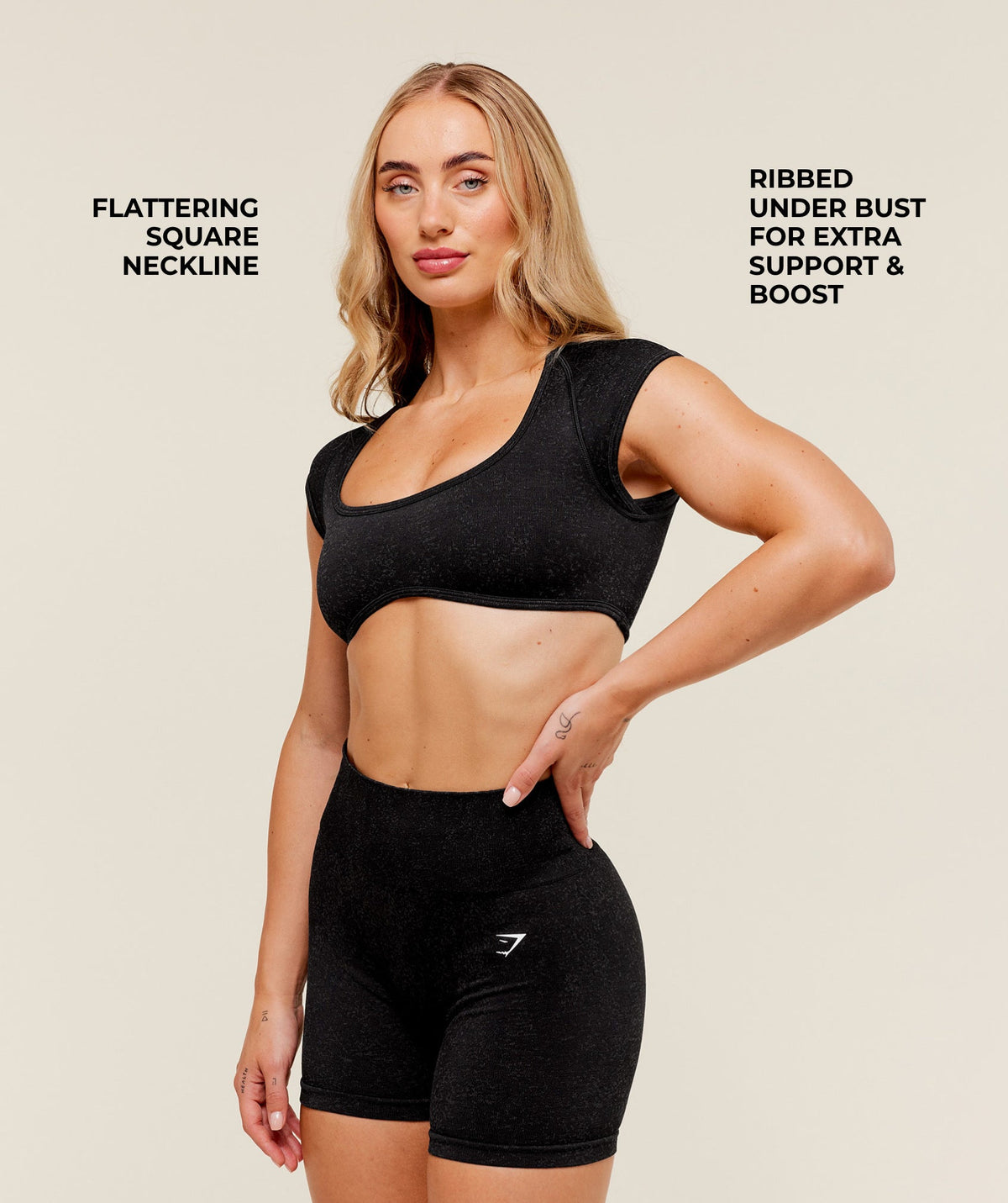 Adapt Fleck Short Sleeve Crop Top