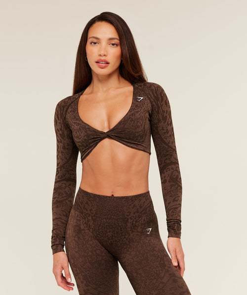 Adapt Animal Long Sleeve Crop Top