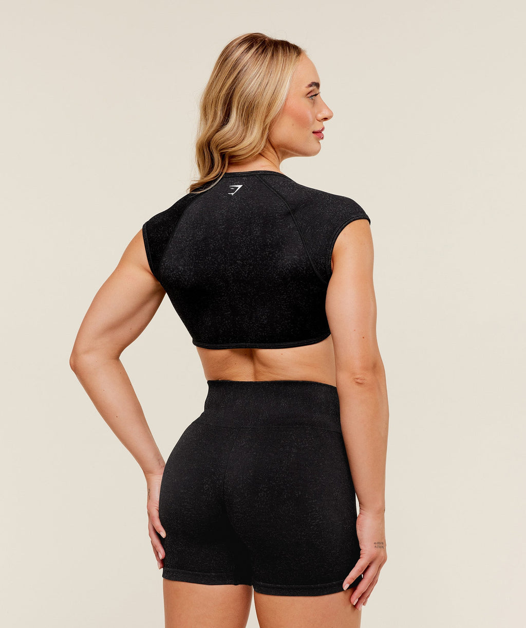 Adapt Fleck Short Sleeve Crop Top