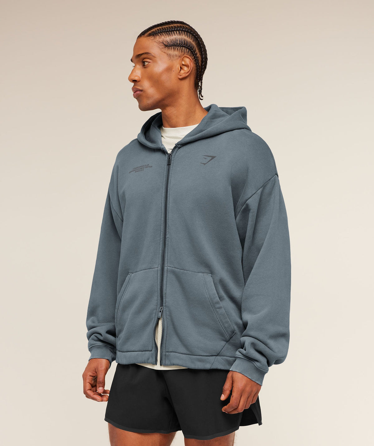 Conditioning Club Washed Zip Through Hoodie